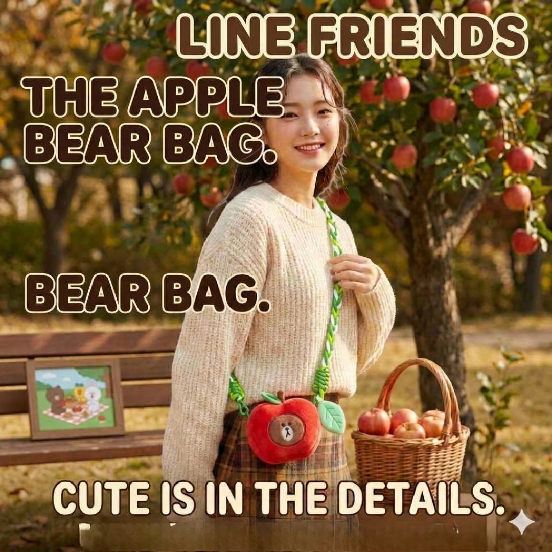 LINE FRIENDS|3D Plush Shoulder Bag