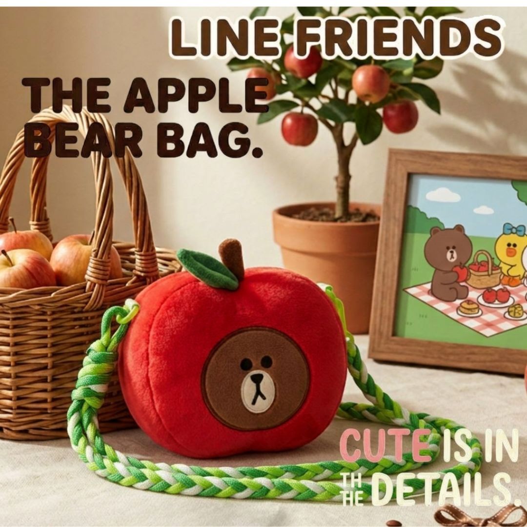 LINE FRIENDS|3D Plush Shoulder Bag