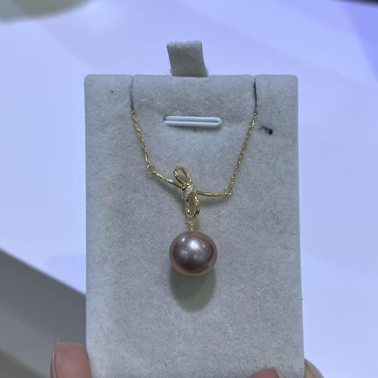 (YA49) 10-11MM天然淡水紫珍珠吊墜 (送S925銀鏈)- #珍珠 #2104PE