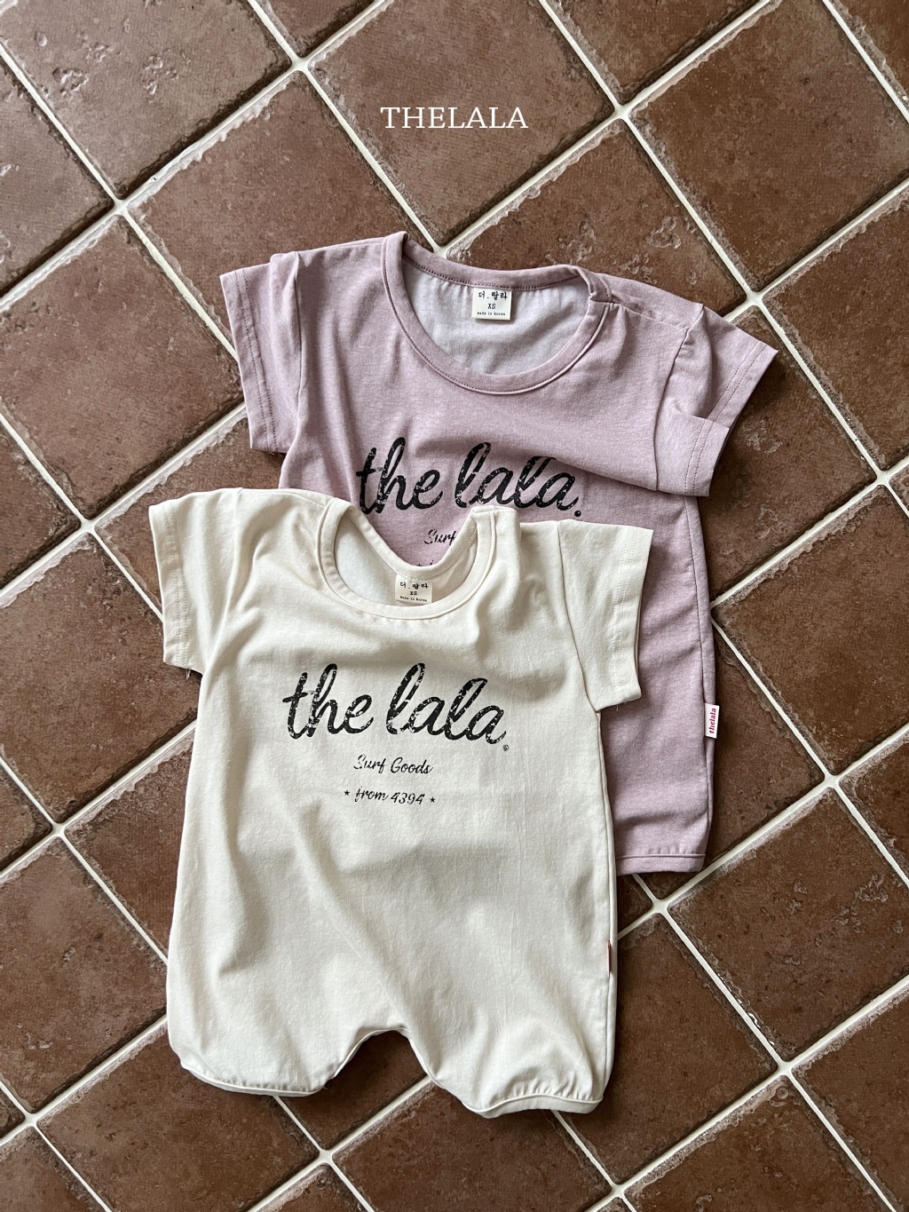 正韓夏lalla 嫩嬰兩色字母包屁衣