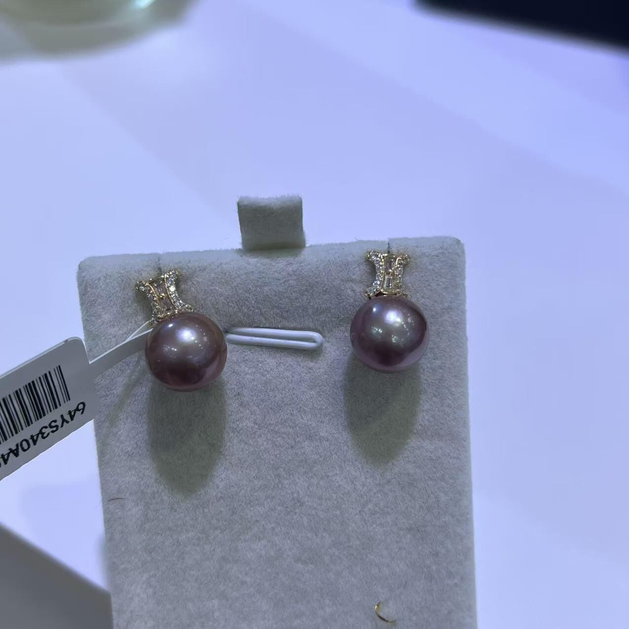 (YA51) 10-11MM天然淡水紫珍珠耳環 (S925)- #珍珠 #2104PE