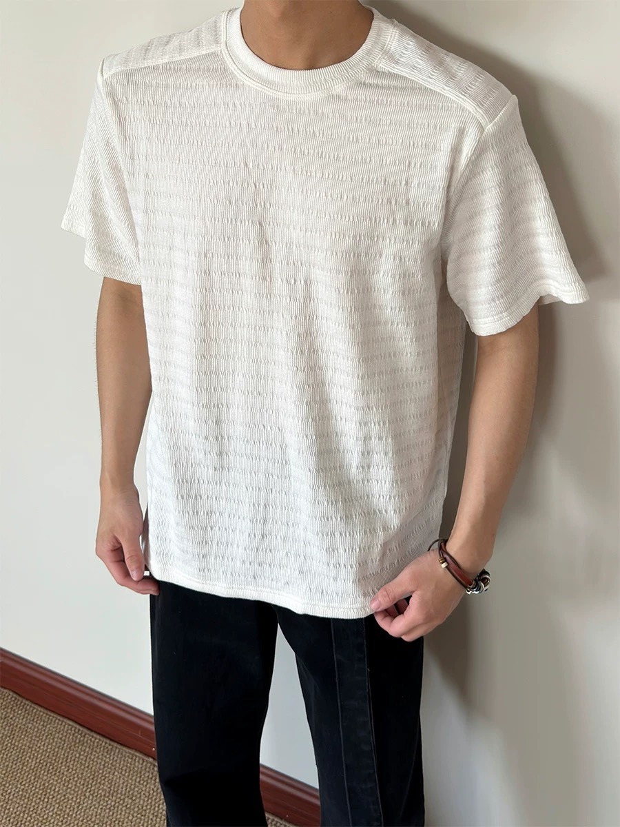 (GOAL) 正肩紋理透膚針織上衣 AW 2572