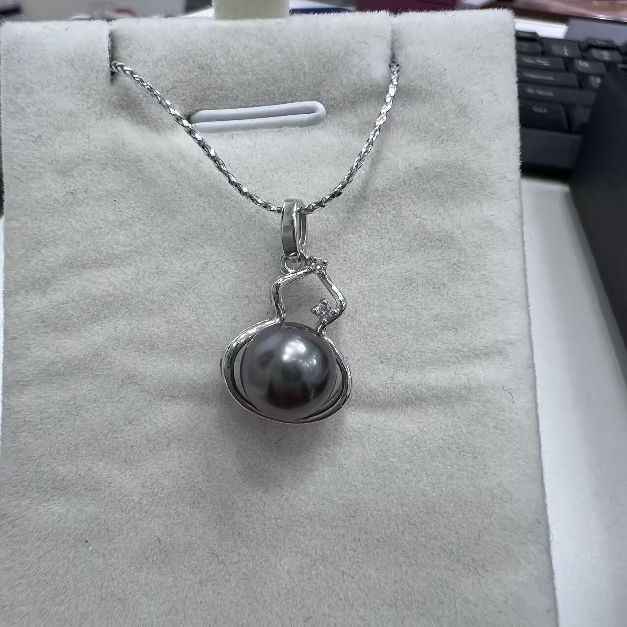 (YA57) 8-9MM天然海水大溪地珍珠吊墜 (送S925銀鏈)- #珍珠 #2104PE