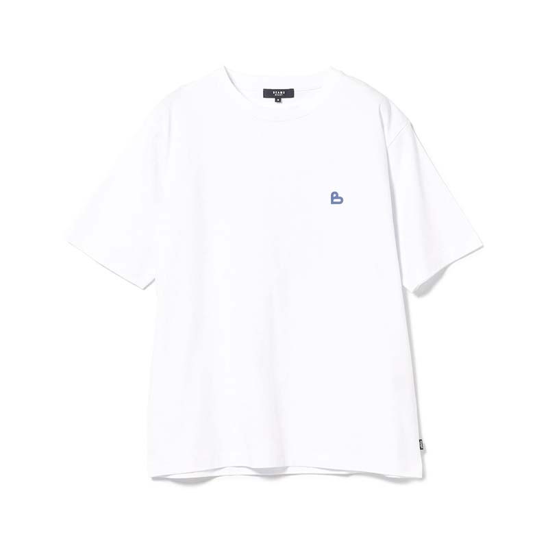 BEAMS HEART TEE 藍愛心 字母排列 短袖 白色 4208007214702 [台灣現貨]