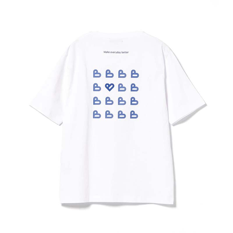 BEAMS HEART TEE 藍愛心 字母排列 短袖 白色 4208007214702 [台灣現貨]