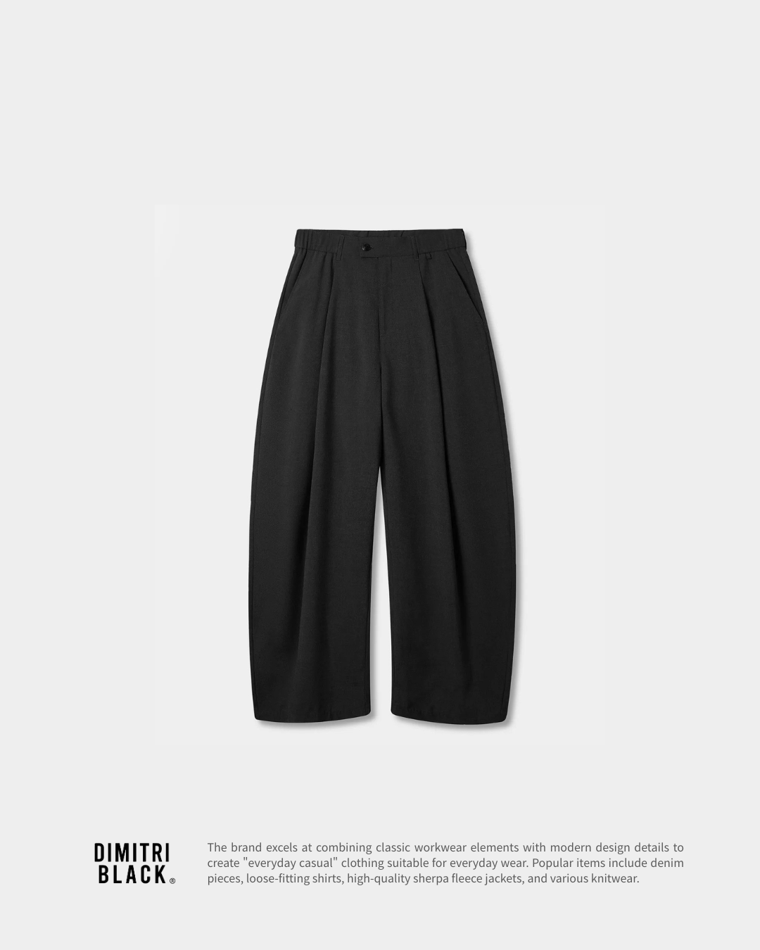"代購" DIMITRI BLACK Everyone’s Banding Curved Slacks  弧形剪裁西裝褲