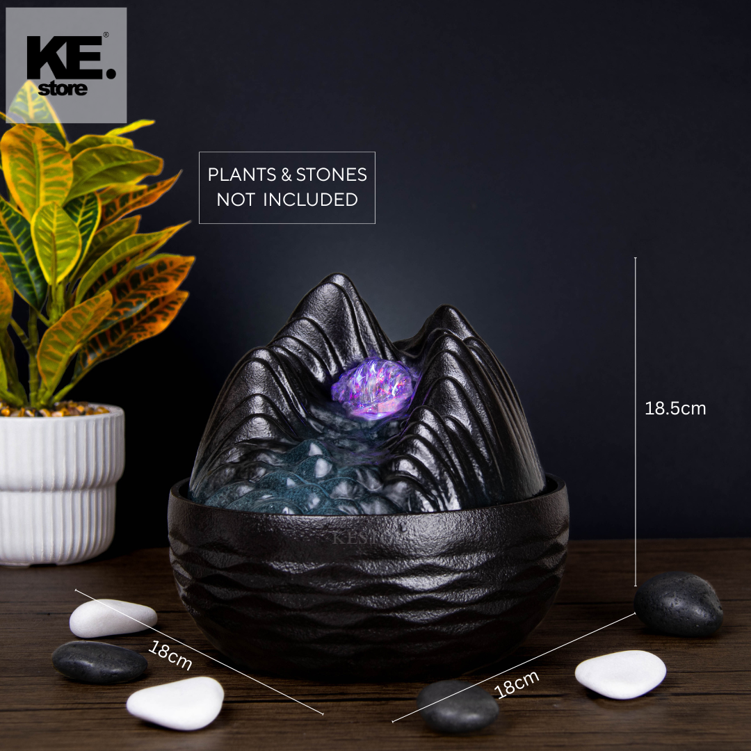Obsidian Apex Ceramic Fountain