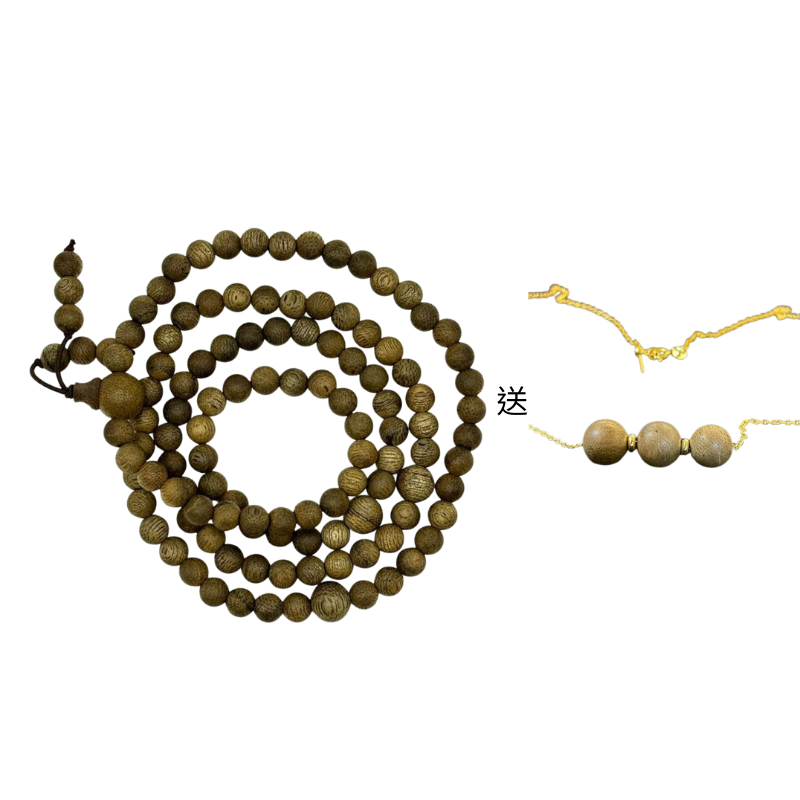MAS-LLG0417-033 悅香沉香西馬沉香Malacensis 6mm(佛珠108粒) (送沉香三陽開泰項鍊) (B3)