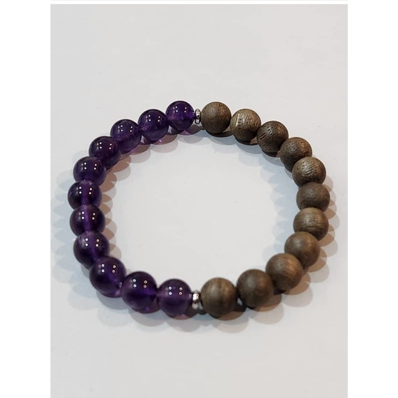 MAS-LLG0417-049 悅香沉香手串紫水晶 8MM (B19)