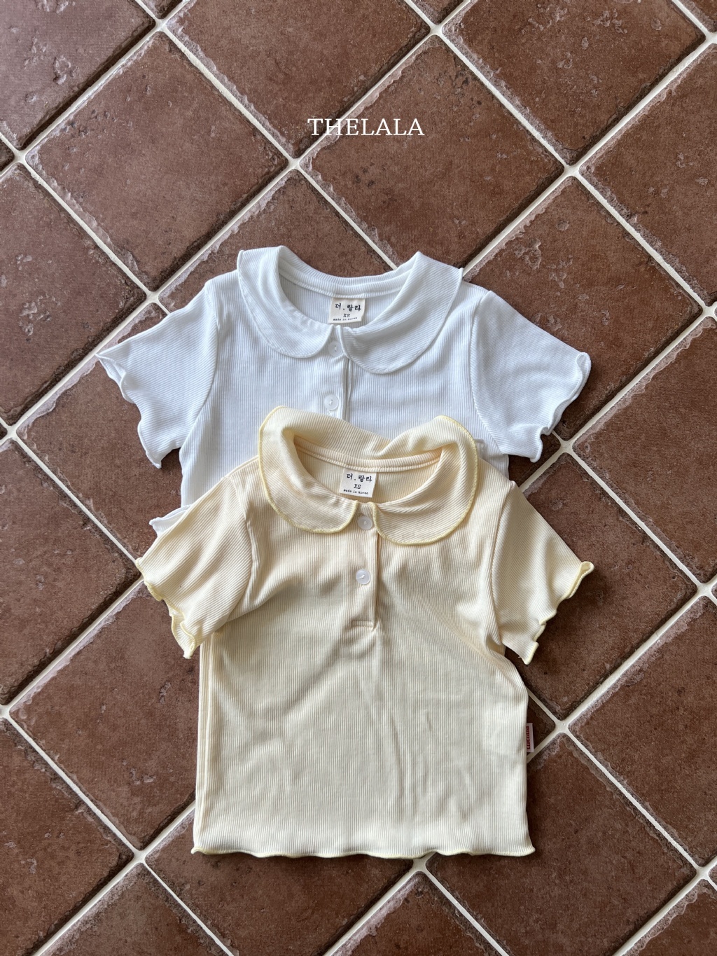 正韓夏lalla 小童奶油蛋糕捲捲上衣