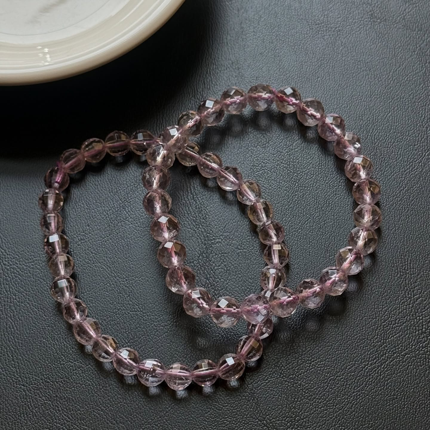 [原石] 紫水晶 鑽切水晶手串