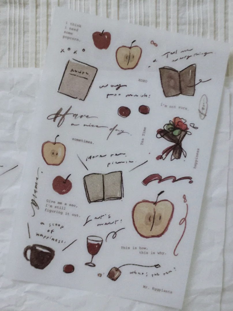 茄子先生｜Tea time 轉印貼紙