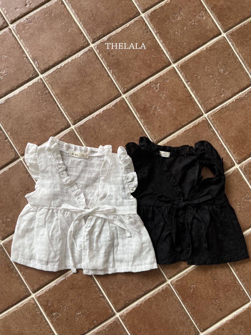 正韓夏lalla 小童優雅搭配綁帶上衣