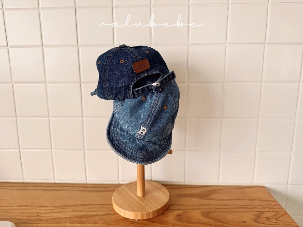 正韓夏valubebe 嫩嬰字母B牛仔帽