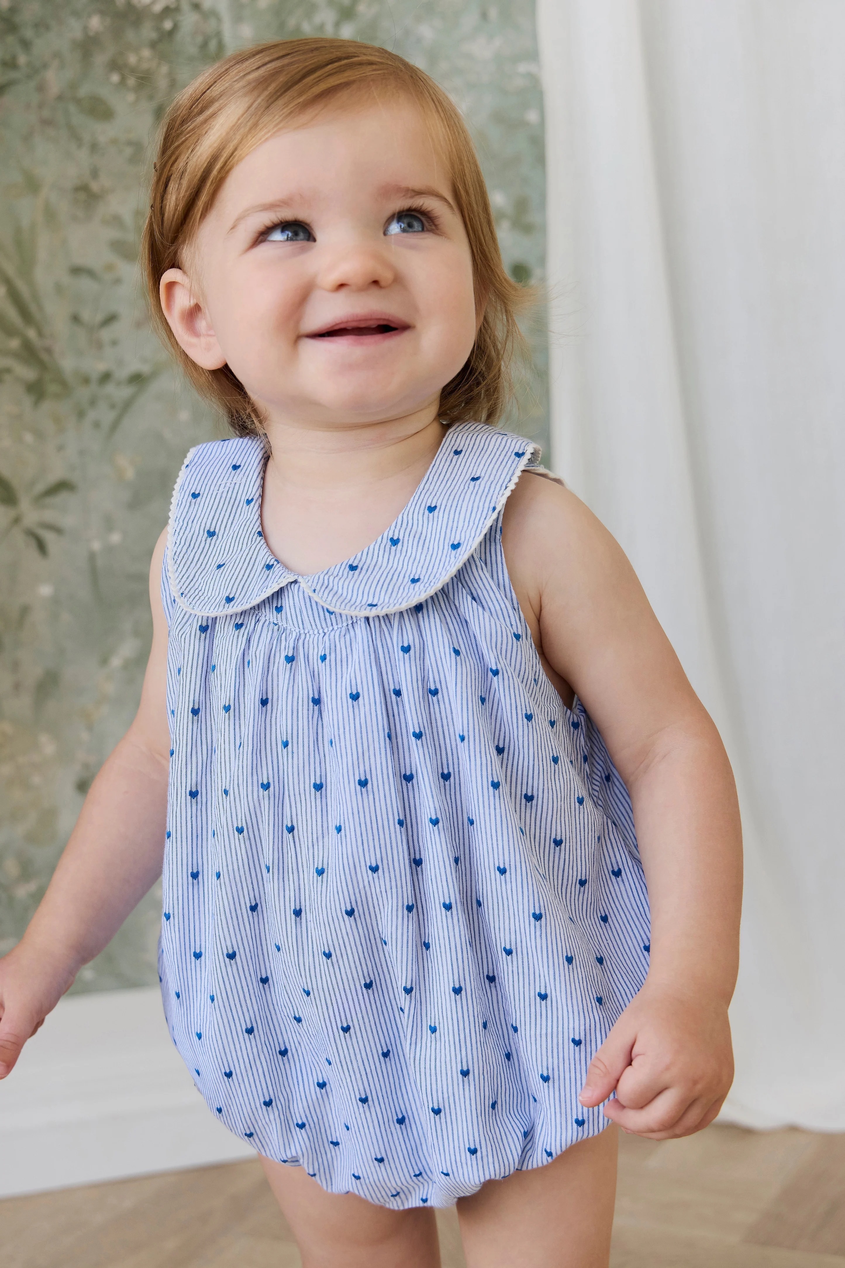 【預購】JAMIE KAY -Organic Cotton Wisteria Playsuit（Mon Amour Stripe Indigo）