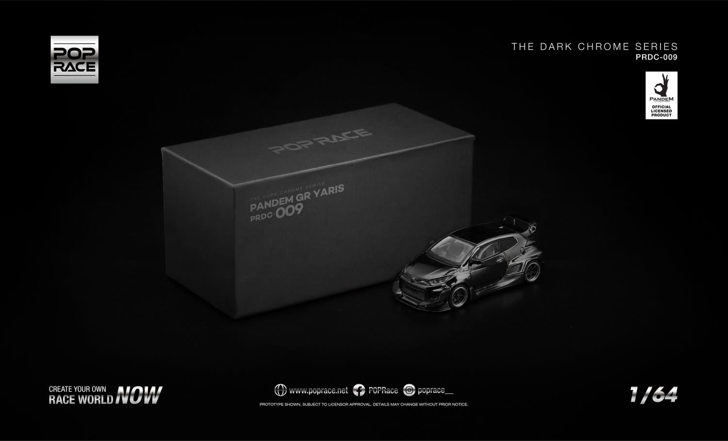 預訂 Pre Order - POPRACE PANDEM GR YARIS - DARK CHROME PRDC009