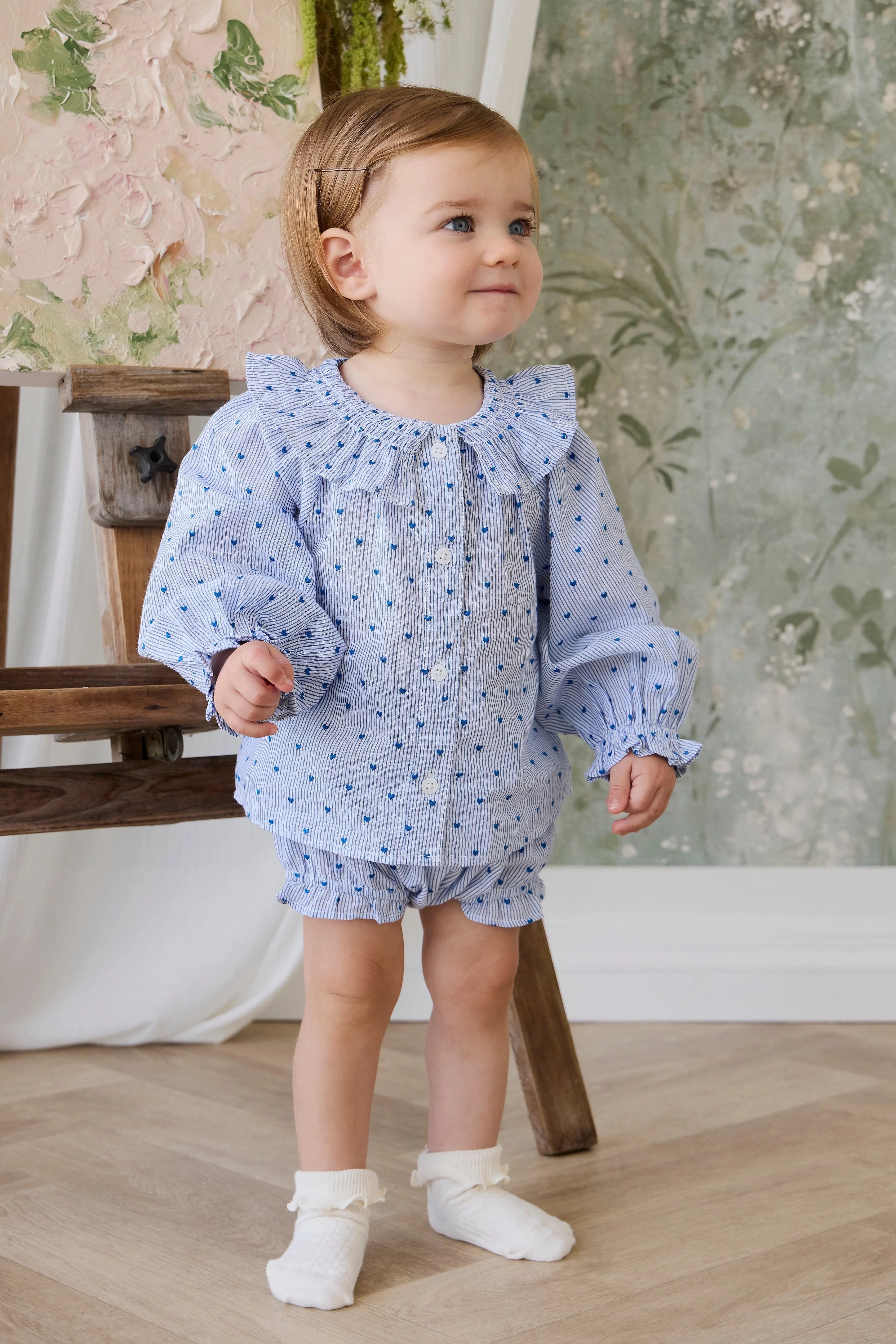 【預購】JAMIE KAY - Organic Cotton Frill Bloomer（Mon Amour Stripe Indigo）