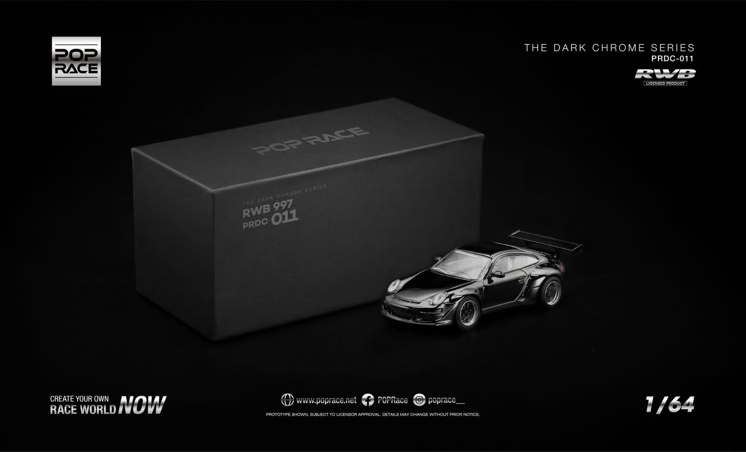 預訂 Pre Order - POPRACE RWB 997 - DARK CHROME PRDC011