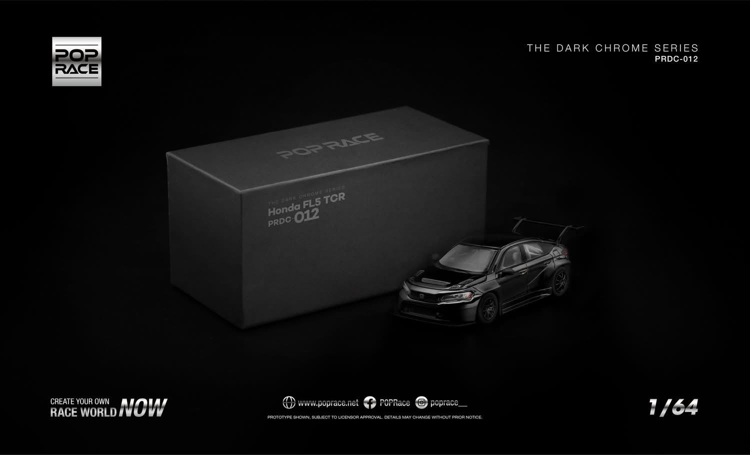 預訂 Pre Order - POPRACE HONDA CIVIC TYPE-R (FL5) TCR - DARK CHROME PRDC012