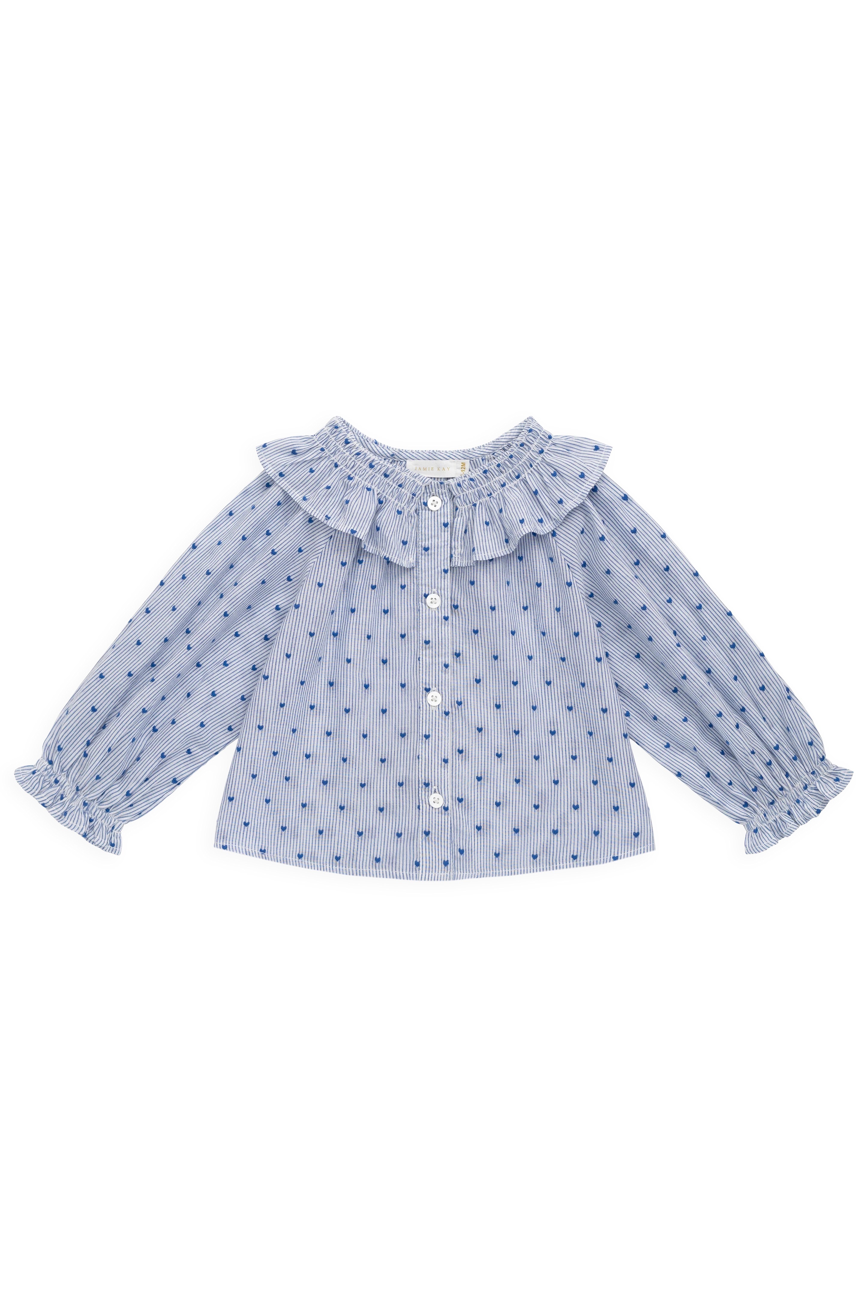 【預購】JAMIE KAY - Organic Cotton Bellamy Blouse（Mon Amour Stripe Indigo）