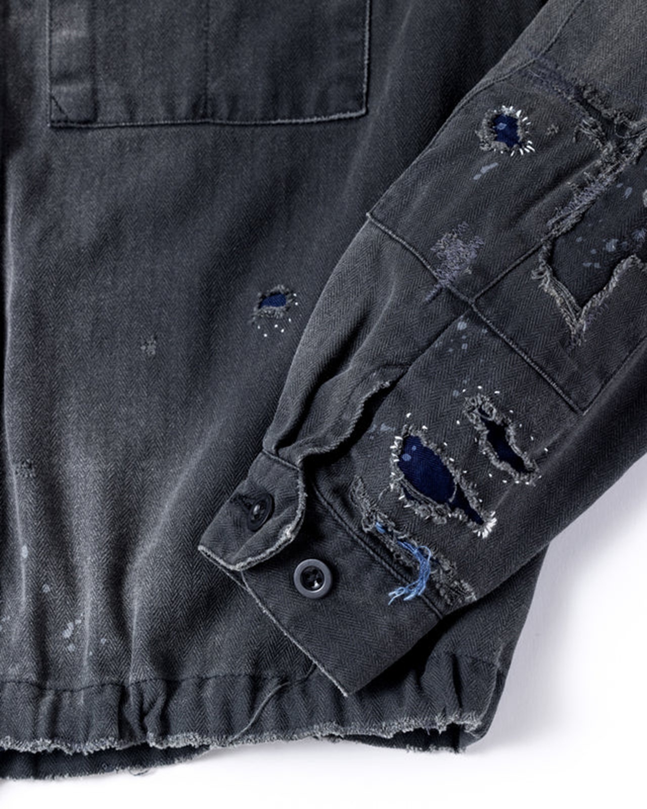 ANACHRONORM 2026 REMAKED HERRINGBONE MILITARY JACKET - BLACK PRE ORDER ITEM (預訂中)
