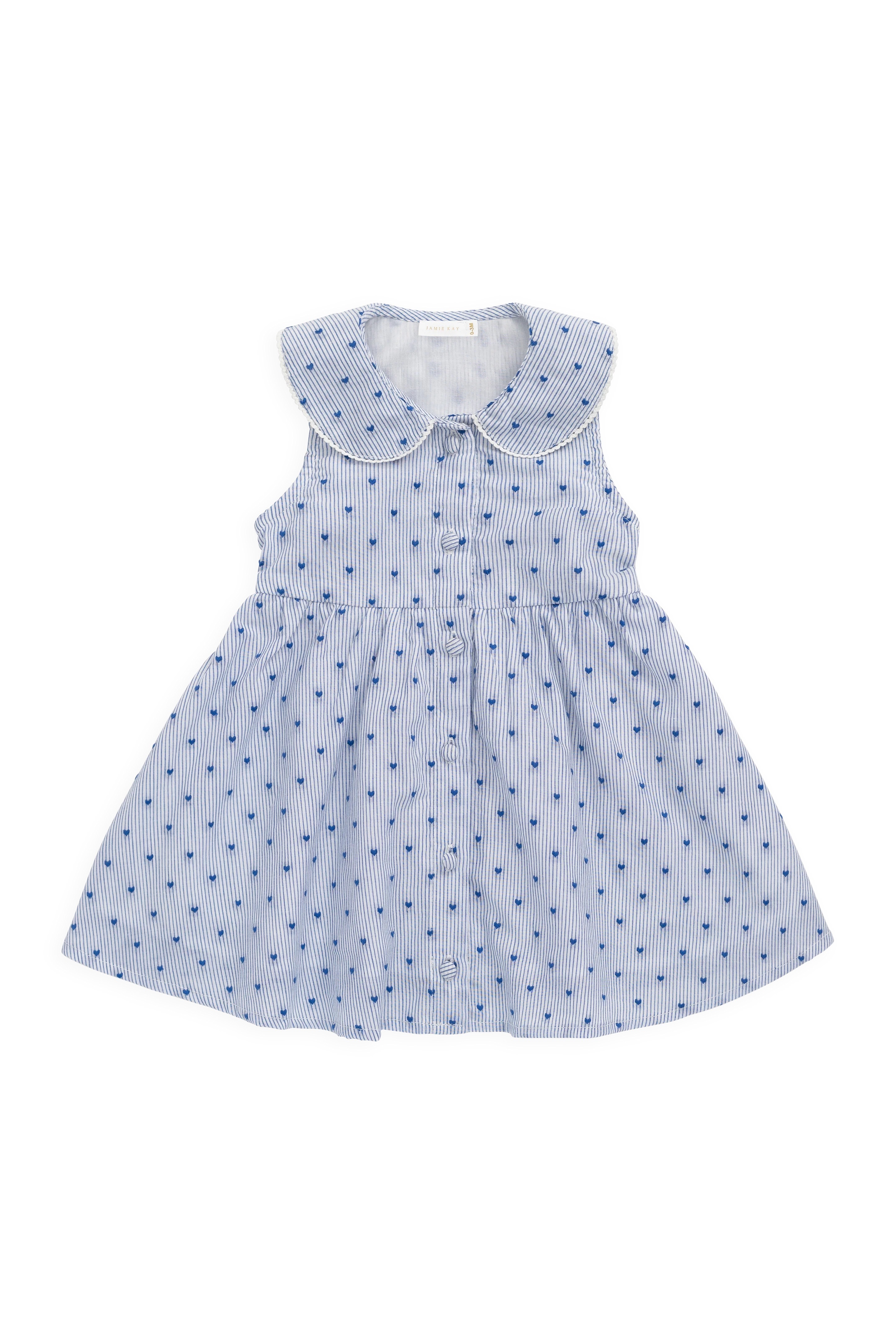 【預購】JAMIE KAY - Organic Cotton Wisteria Dress（Mon Amour Stripe Indigo）