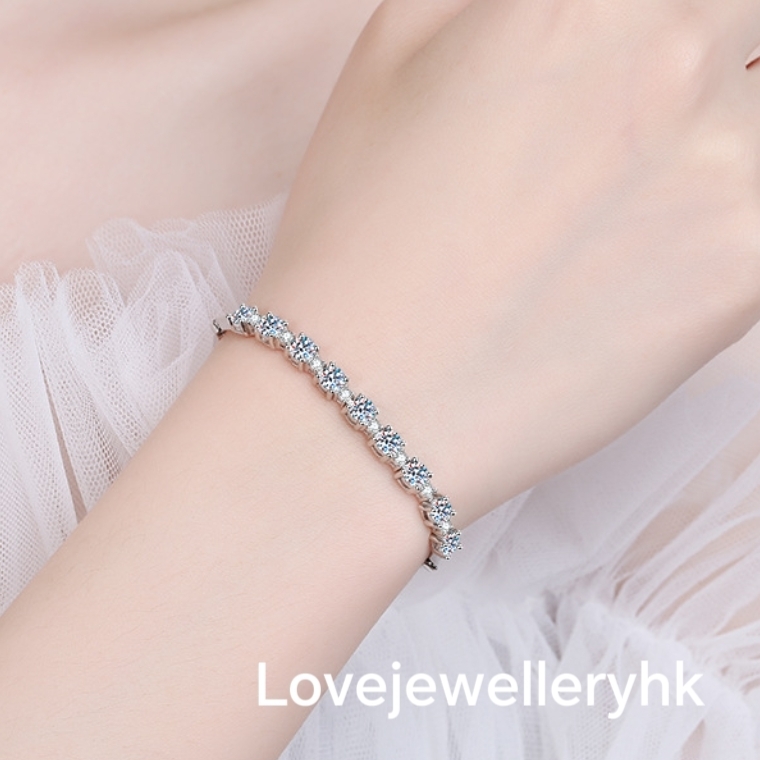 莫桑鑽2.7卡手鐲    B2.7C006