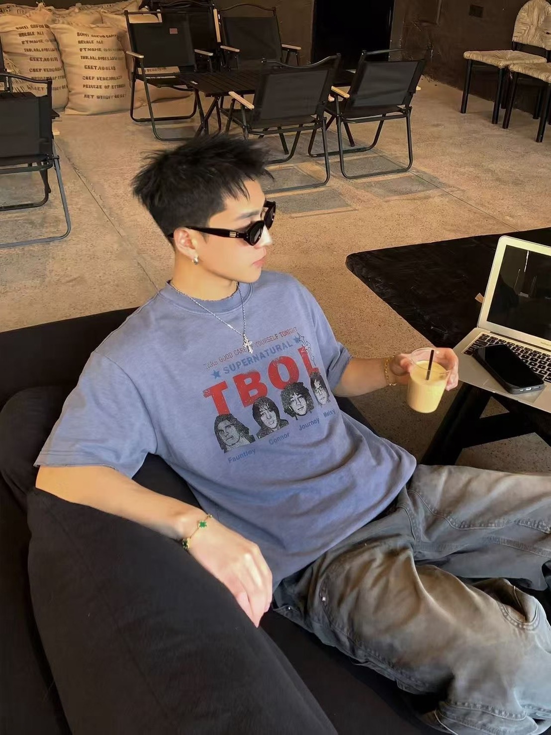 (GOAL) 美式重磅水洗樂團短 T BANG 2634