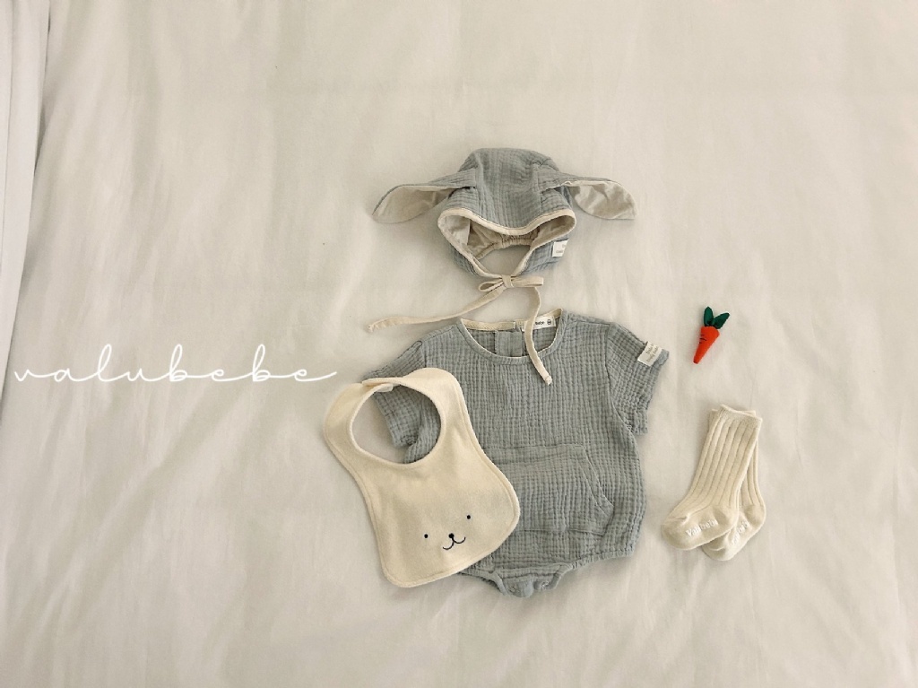 正韓夏valu_bebe 嫩嬰大口袋包屁衣