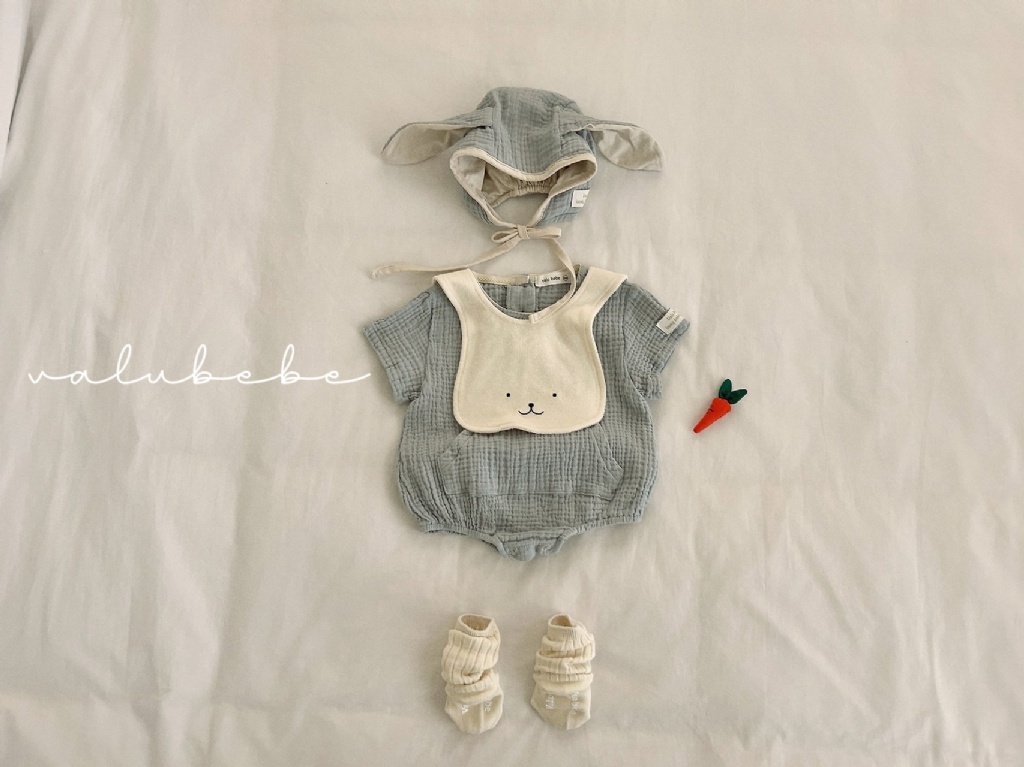 正韓夏valubebe 嫩嬰兔兔綁帶帽