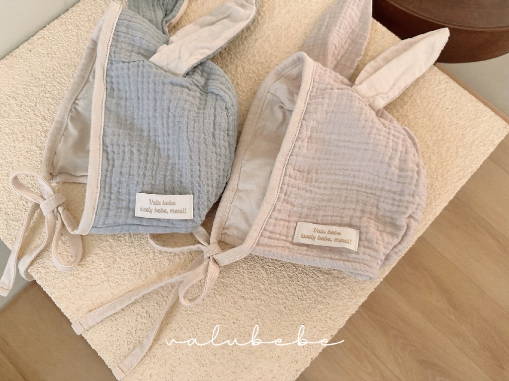 正韓夏valubebe 嫩嬰兔兔綁帶帽