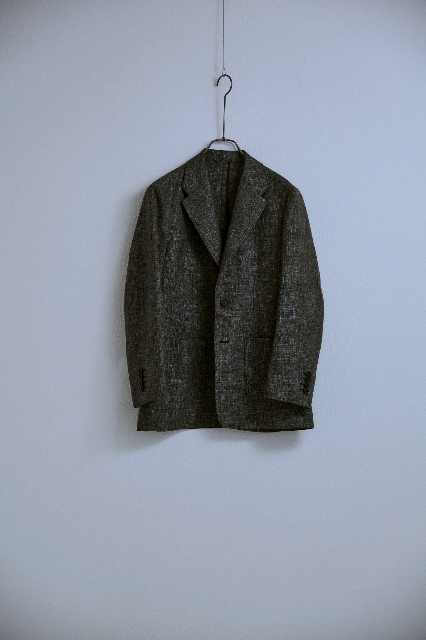 BISOWN - WOOL LINEN 2B JACKET / MIX BLACK