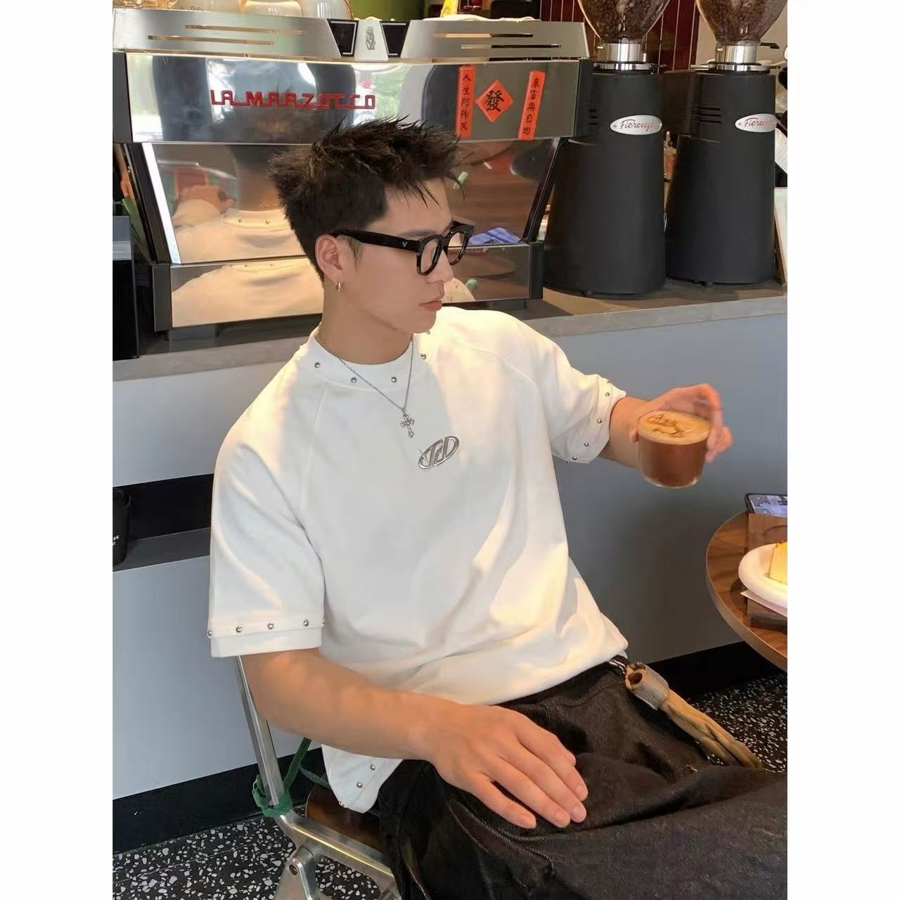 (GOAL) 美式重磅鉚釘解構短T bang 706