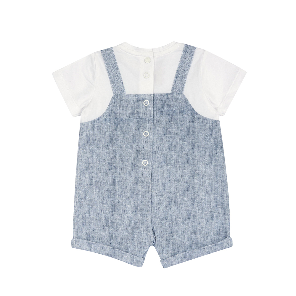 玩具樂園-假兩件式背心褲短袖兔裝