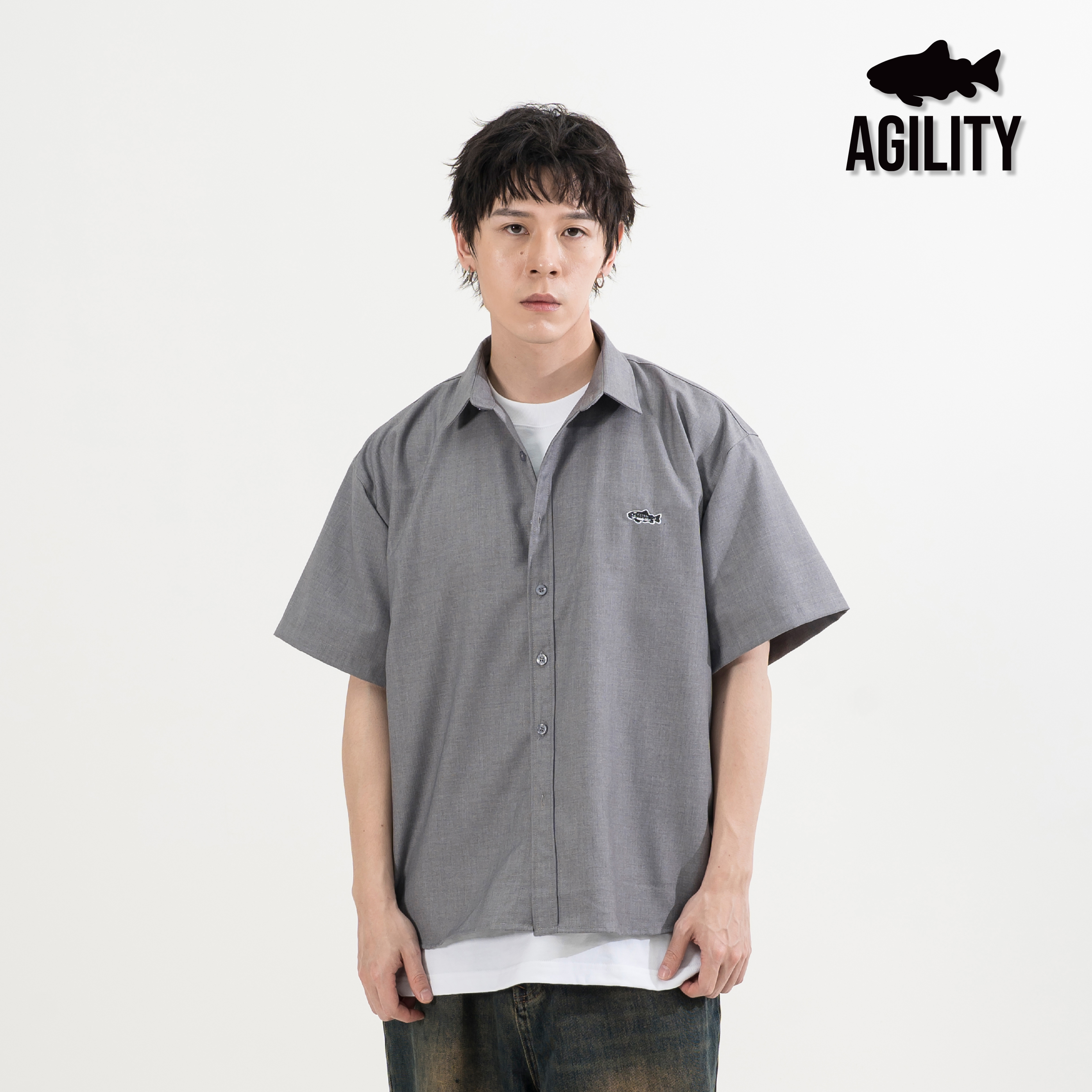 AGILITY Wrinkle Free Embroidery Shirt 小鮭魚 抗皺 短袖襯衫 [SS-N01]
