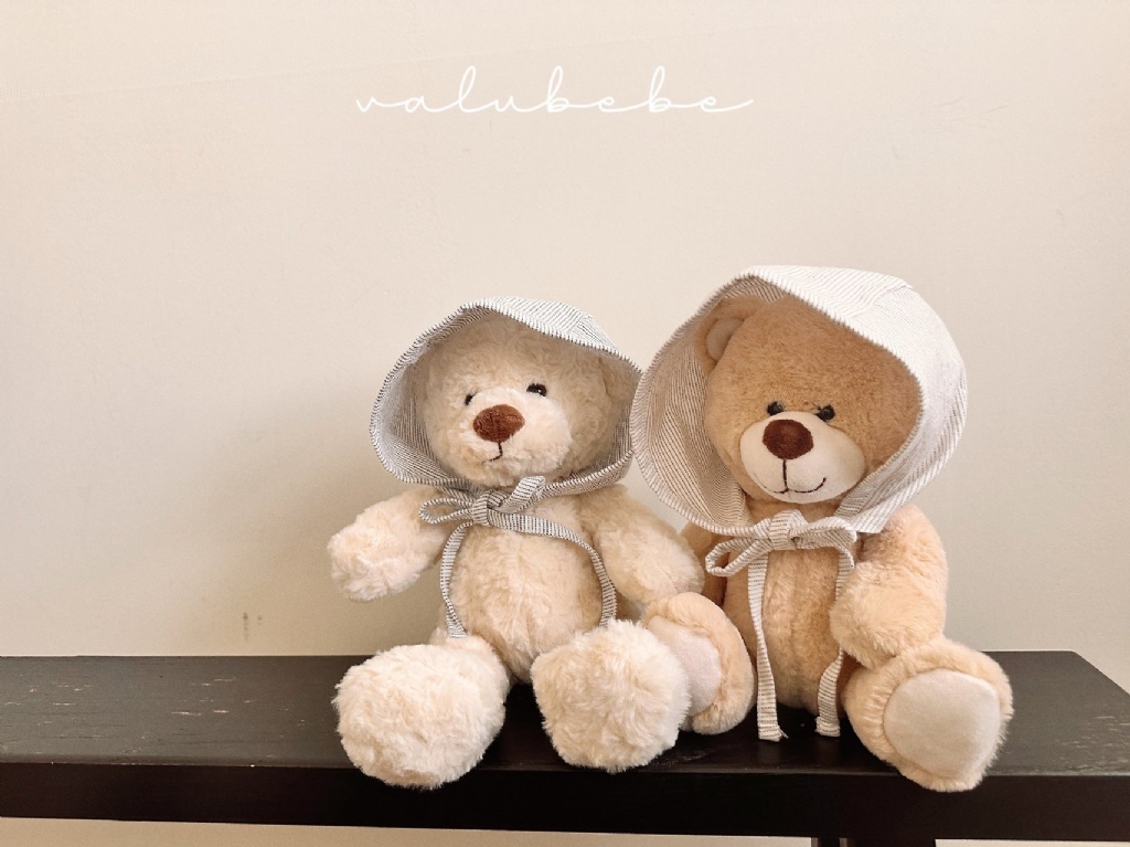 正韓夏valubebe 嫩嬰小標直條綁帶帽