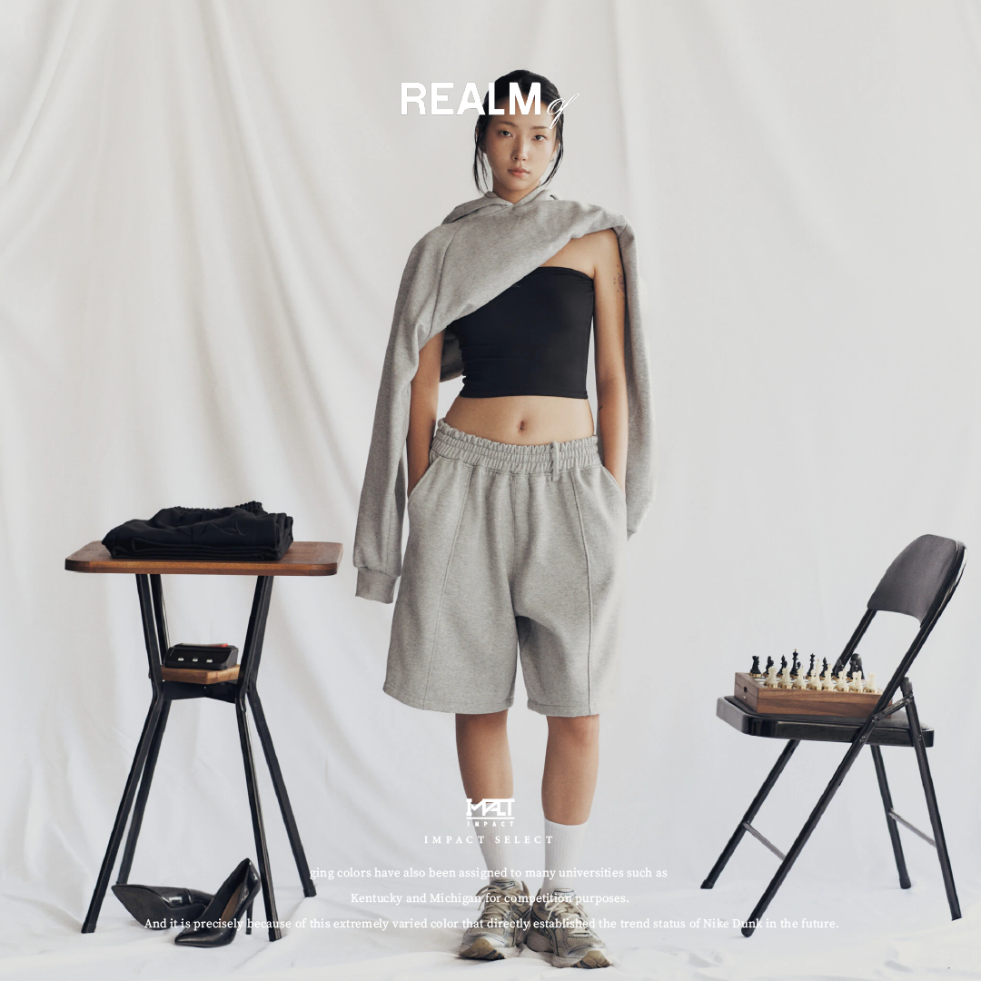 REALM of Sweat Sorts 厚實棉短褲 兩色 黑 灰