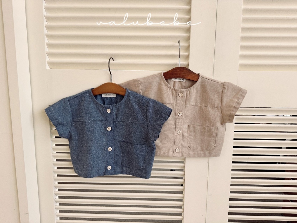 正韓夏valu_bebe 嫩嬰單口袋襯衫