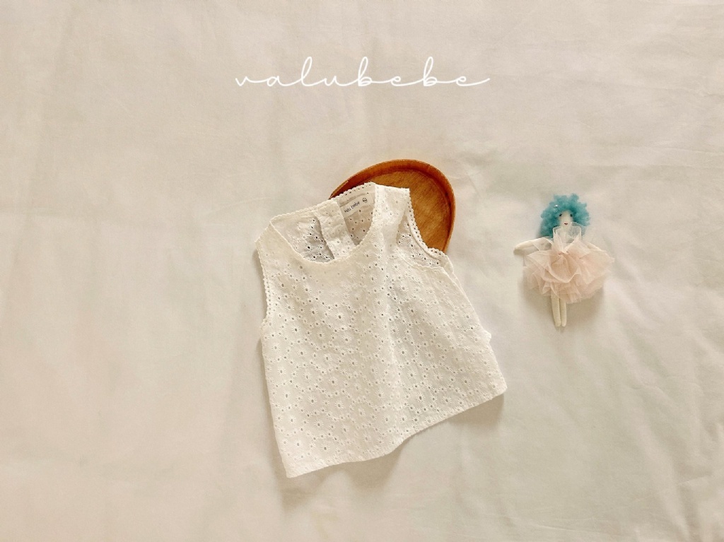 正韓夏valu_bebe 嫩嬰小白花洞洞背心