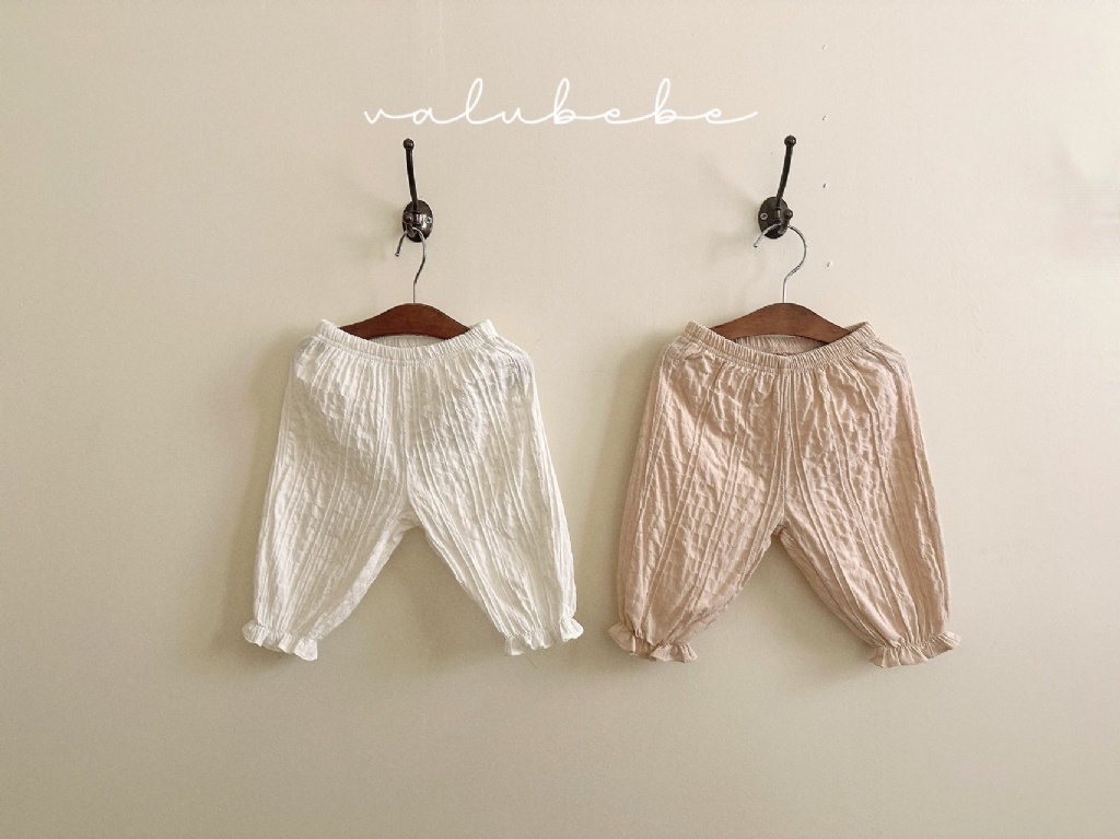 正韓夏valu_bebe 嫩嬰兩色花邊縮腳褲