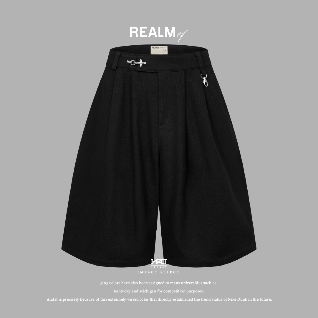 REALM OF BERMUDA JORTS 七分西裝短褲 三色 黑 卡其 軍綠