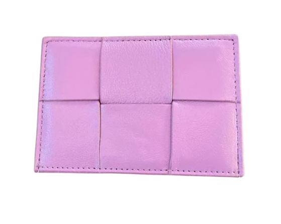 RN260416-K11-PE3A-羊皮-11.5cm(W)*0.5cm(D)*7.5cm(H)-紫色-編織卡包