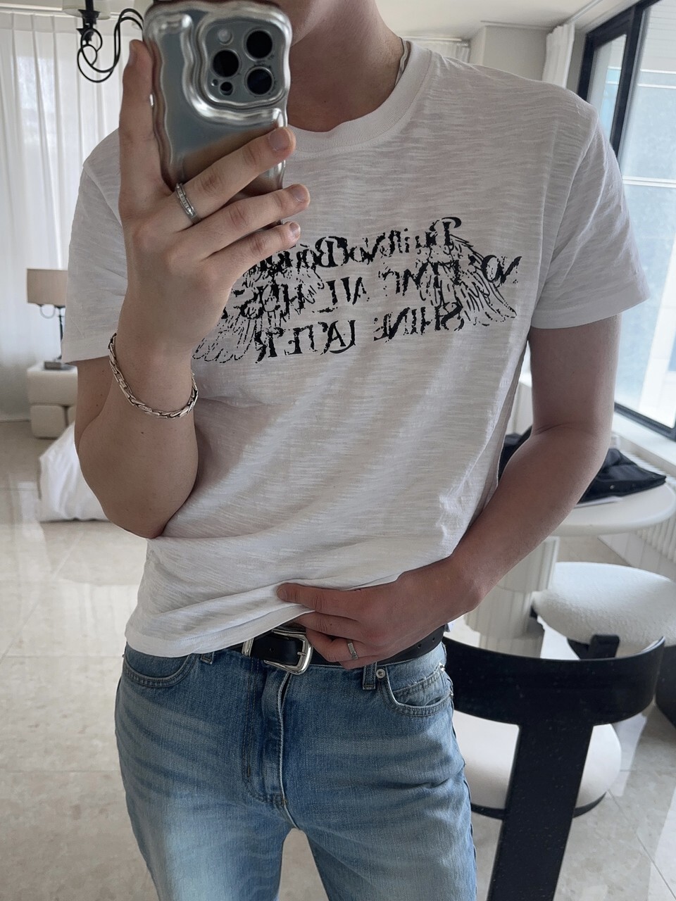 Hustlewing 竹節棉短版短袖T卹