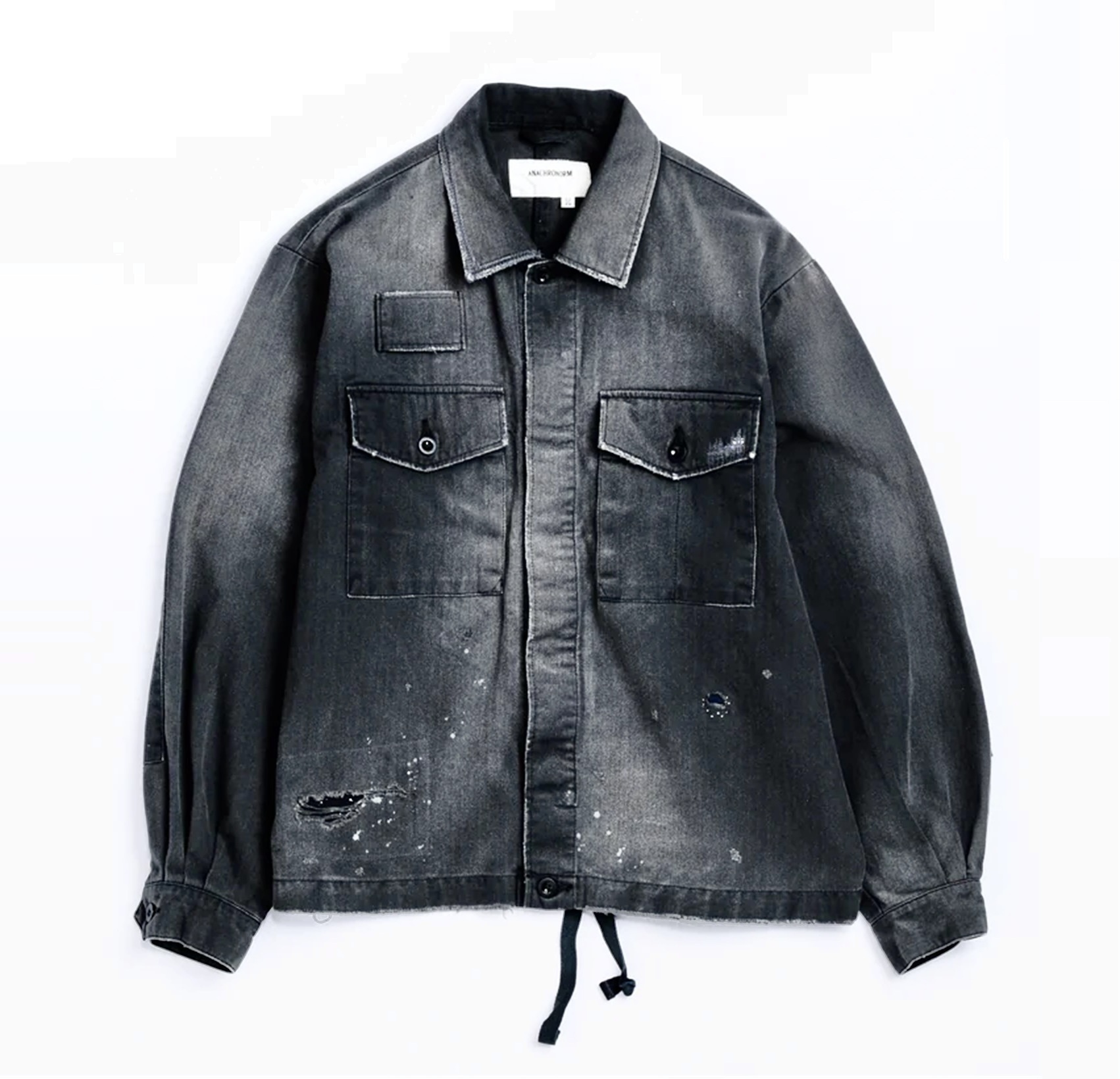 ANACHRONORM 2026 REMAKED HERRINGBONE MILITARY JACKET - BLACK PRE ORDER ITEM (預訂中)