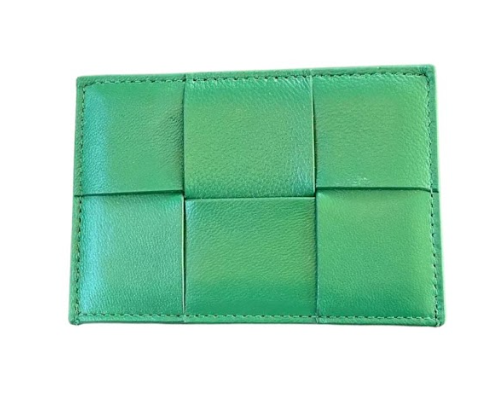 RN260416-K16-PE3F-羊皮-11.5cm(W)*0.5cm(D)*7.5cm(H)-綠色-編織卡包