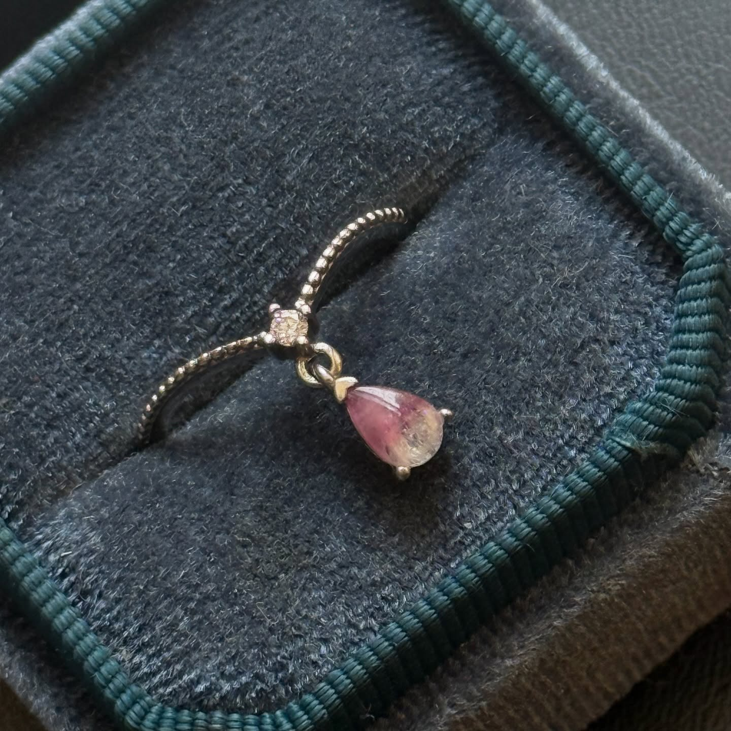 [原石] 西瓜碧璽 925銀戒指