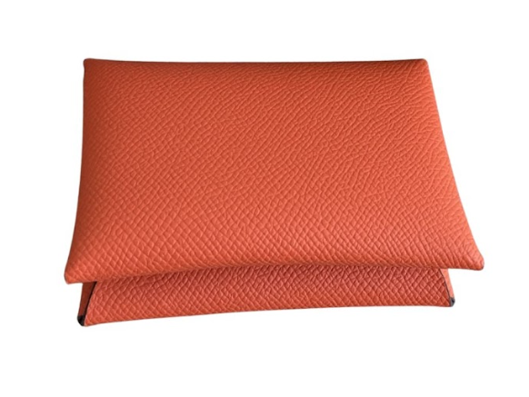 RN260416-K6-PE1F-掌紋牛皮-10cm(W)*5cm(D)*7.5cm(H)-橙色-對摺coin包