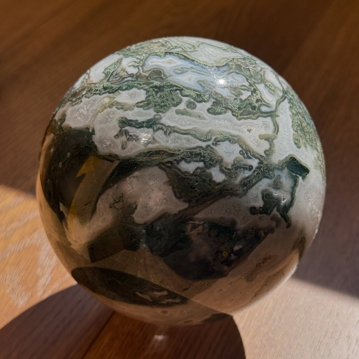 [原石] 水草瑪瑙 水晶球 10公分