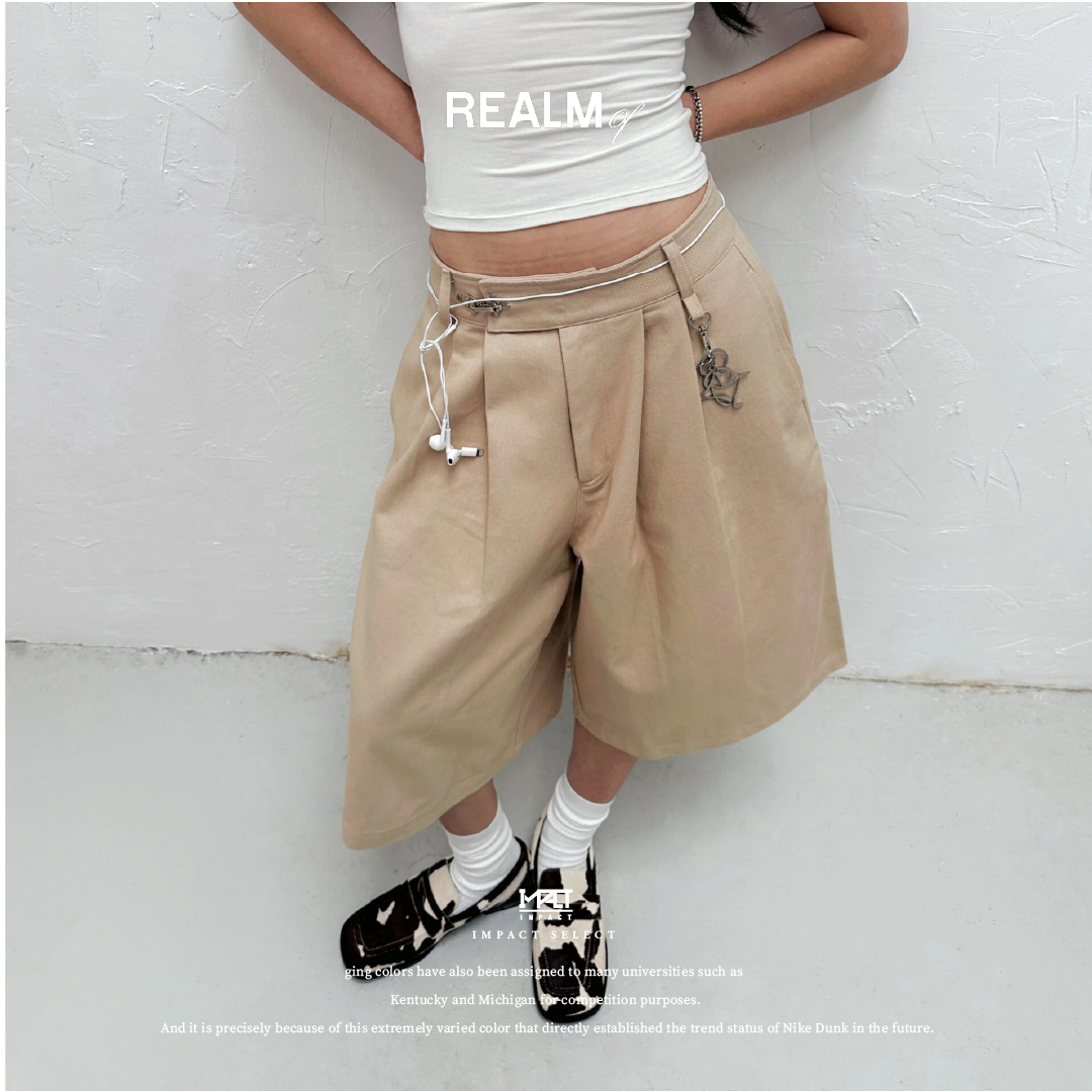 REALM OF BERMUDA JORTS 七分西裝短褲 三色 黑 卡其 軍綠