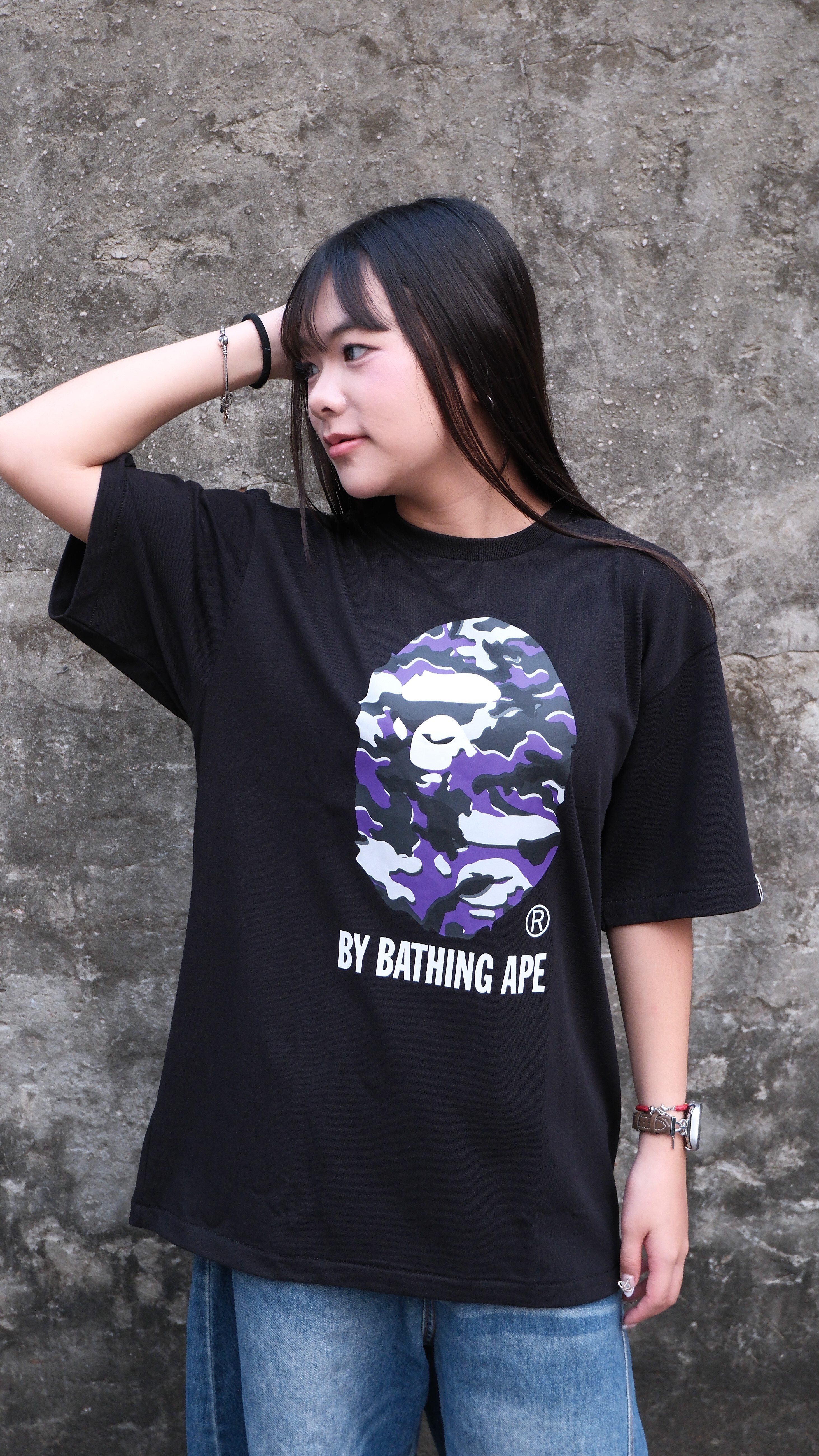BAPE SS26 紫迷彩 猿人頭 短Tee 1M30110346